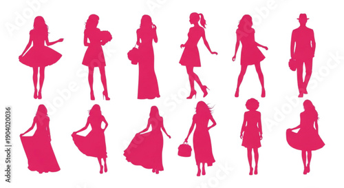 Stylish Women Silhouette Collection – Fashion Poses, Elegant Female Figures Set