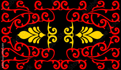 Floral pattern. wood carving pattern