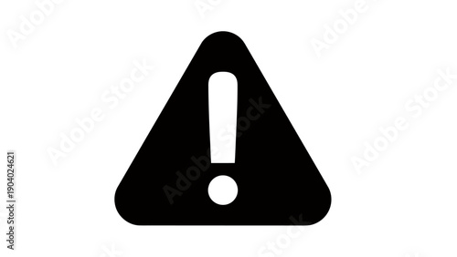 Warning triangle icon with exclamation mark on white background.