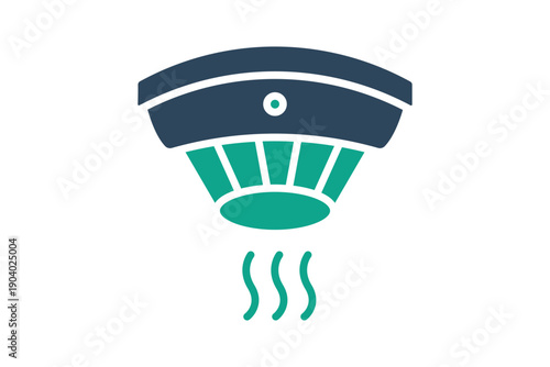 Smoke detector solid icon. icon related to warning. work safety elements vector illustration. transparent background