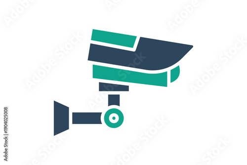 Surveillance solid icon. icon related to work safety. CCTV elements vector illustration. transparent background