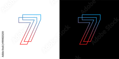 Logo Concept Number One to Zero with Modern Gradient Line Art