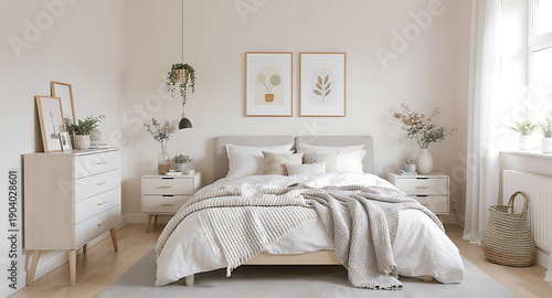 Bright and Modern Minimalist Bedroom Interior Design.