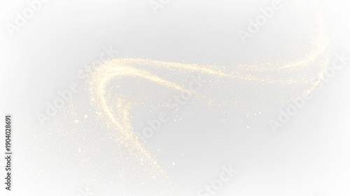 Canvas Print Golden swirls with sparkles on transparent background for design projects and cr