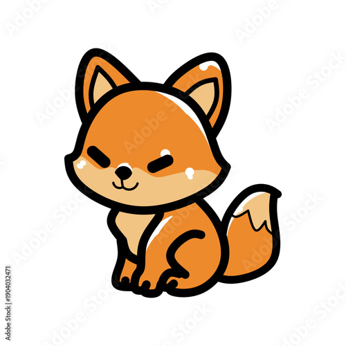small orange fox with a white-tipped tail and a cream-colored belly