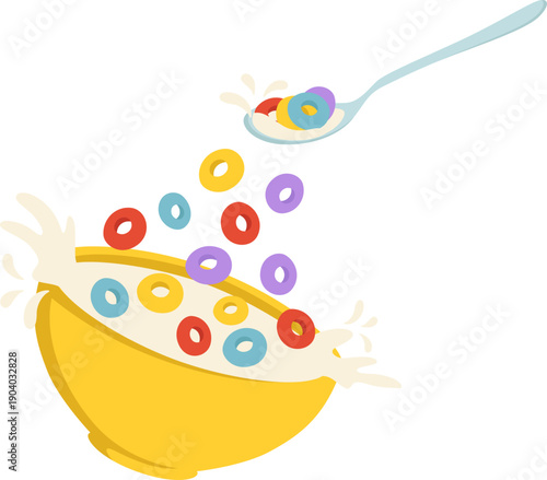 Bowl of Colorful Cereal