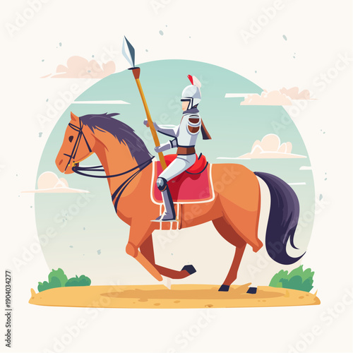 Knight on horseback with lance