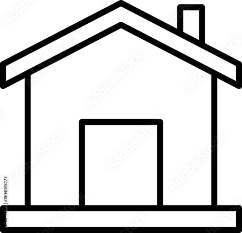 Black house icon - outline