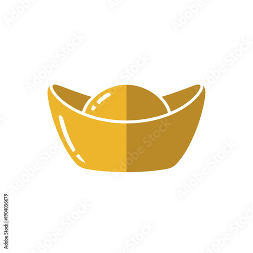 Golden Chinese Yuan Bao icon representing wealth, fortune, and prosperity in Asian culture