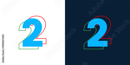 Logo Concept Number One to Zero with Modern Gradient Line Art