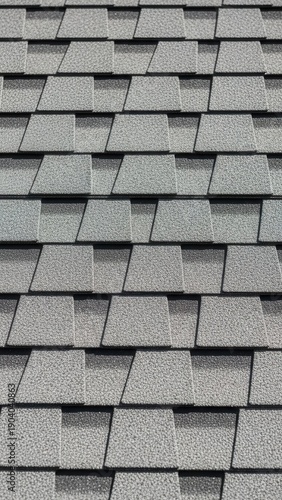 Weathered Gray Asphalt Shingles Close Up Roof Texture Pattern