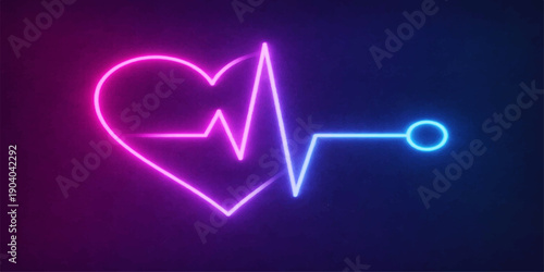 A medical vector illustration of a healthy heart beat cardiogram rhythm on an EKG monitor, forming a heart shape with a red pulse wave line to represent life and cardiology health