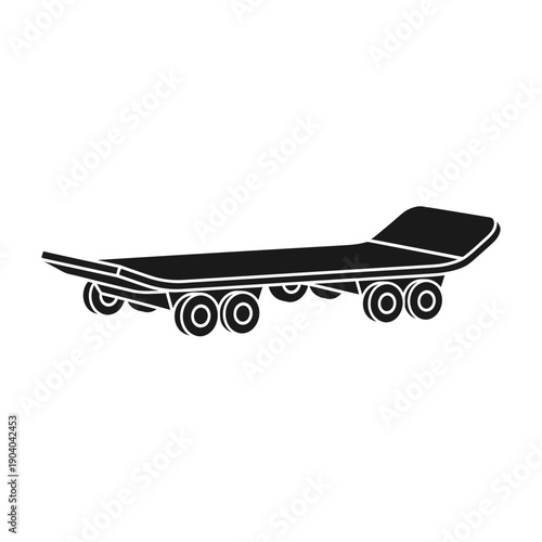 Black skateboard silhouette on white background