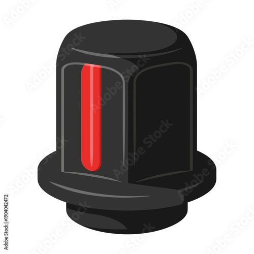 Black Lug Nut with Red Stripe