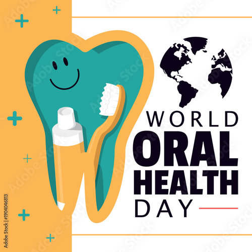 World Oral Health Day Poster. Oral health equipment
