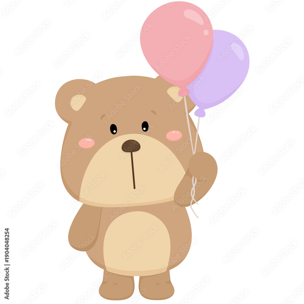 Obraz premium teddy bear with balloons