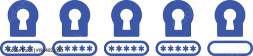 Security Keyholes and Password Fields Representing Access and Protection
