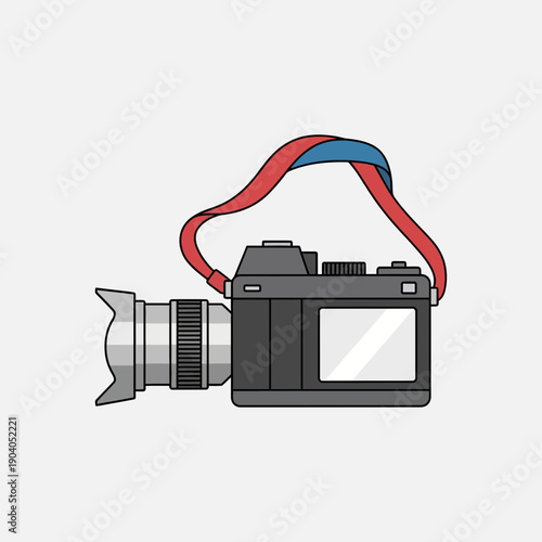 Vintage Camera with Strap