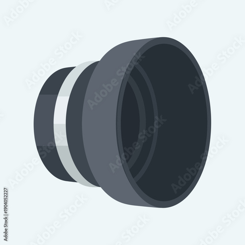 Abstract cylindrical object with dark gray and white bands