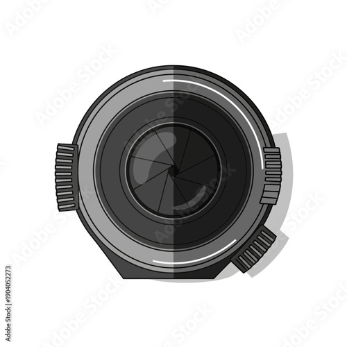 Camera lens top view illustration
