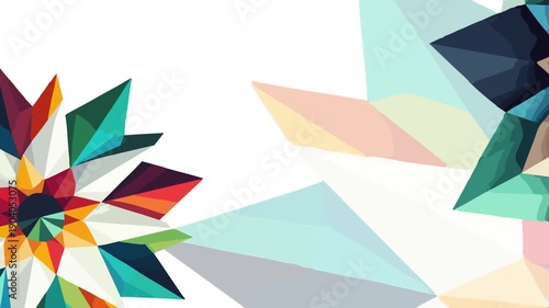 Vibrant Low Poly Geometric Star Abstract Animation