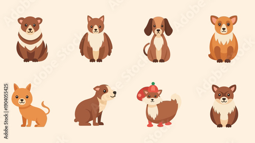 set of funny animals