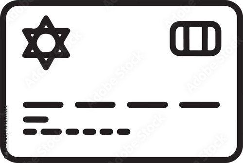 Black and white credit card with star of david symbol