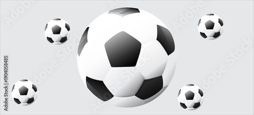 Football league banner design with soccer ball. Soccer or football player hitting ball. Soccer Banner Template design Vector.