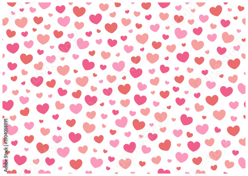 カラフルなハートのシームレス背景｜バレンタイン向けハート柄ベクター