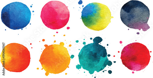 Abstract splash acrylic rainbow colorfull brush stroke oil paint smear line on white Colorful paint splash. colorful background design. Colorfull stain and splash, splat messy, paint splatter banner, 