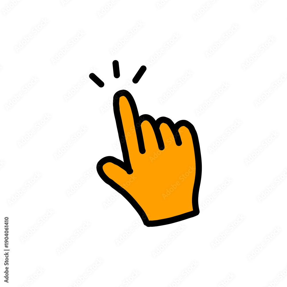 Obraz premium Hand Gesture Icons – Open Hand Pointer / 開いた手のポインタージェスチャーUIアイコン