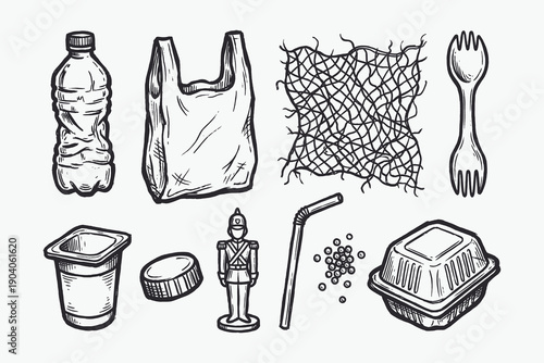 Vintage Hand Drawn Cocktail Collection: Set of Six Iconic Alcoholic Beverage Illustrations