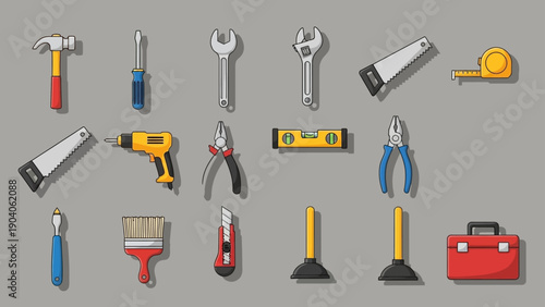 Collection of assorted DIY and construction tools