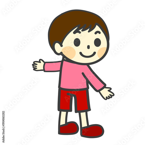 Color illustration of an elementary school boy