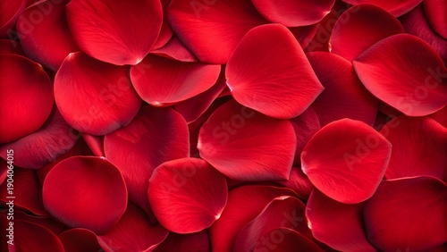 Macro Close-Up of Red Rose Petals with Velvety Texture