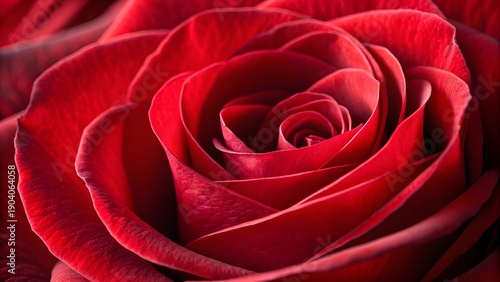 Macro Close-Up of Red Rose Petals with Velvety Texture