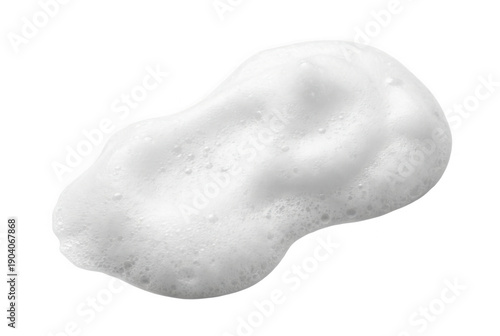 White shaving foam or soap lather blob with micro bubbles, isolated on white background