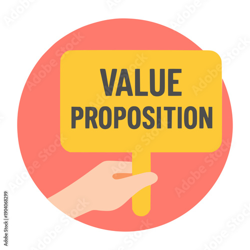 economic value proposition business strategy flat color vector illustration template design