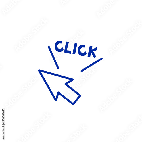 Click cursor icon with highlight effect - Mouse pointer action symbol for UI
