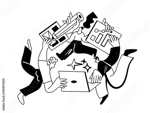 cross functional team at work, business collaboration
