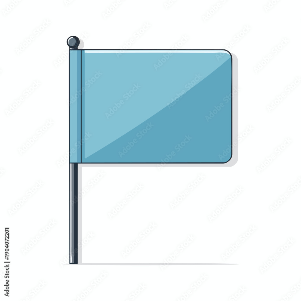 Obraz premium Blank Blue Flag on White Background