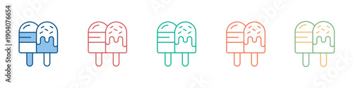 Popsicle Icon Set Multiple Style Collection 