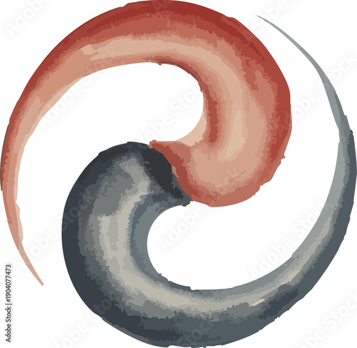 Taeguk in Ink Wash Style