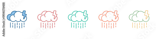 Heavy Rain Icon Set Multiple Style Collection 