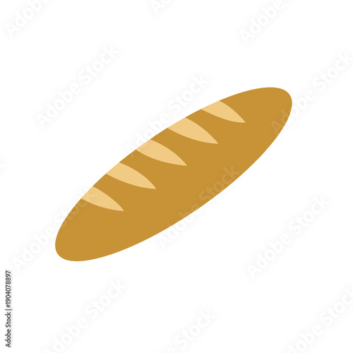 Fresh French Baguette Bread Flat Design Vector Illustration - Bakery and Pastry Food Graphic