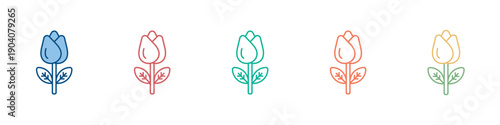 Tulip Icon Set Multiple Style Collection 