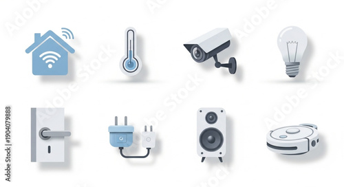 Smart Home Technology Icons Set Collection.