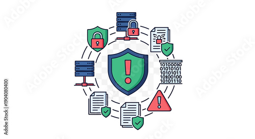 Cybersecurity concept: data protection, network security, privacy, threat prevention