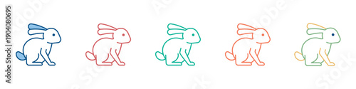 Rabbit Icon Set Multiple Style Collection 