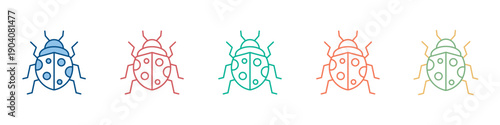 Ladybug Icon Set Multiple Style Collection 